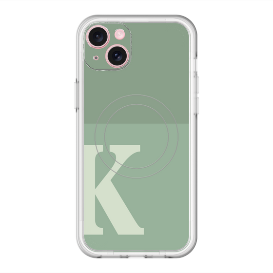スリムプロテクションプレミアムケース with MagSafe［ オリジナル - initial two tone - K green ］