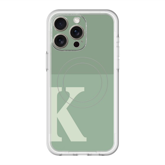 スリムプロテクションプレミアムケース with MagSafe［ オリジナル - initial two tone - K green ］