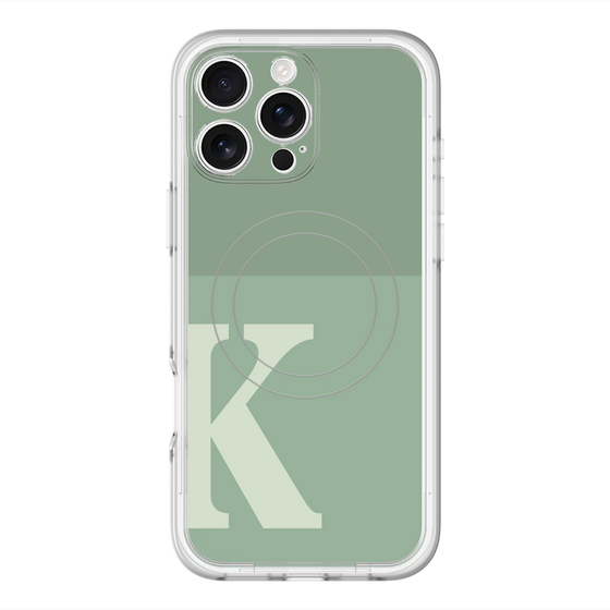 スリムプロテクションプレミアムケース with MagSafe［ オリジナル - initial two tone - K green ］