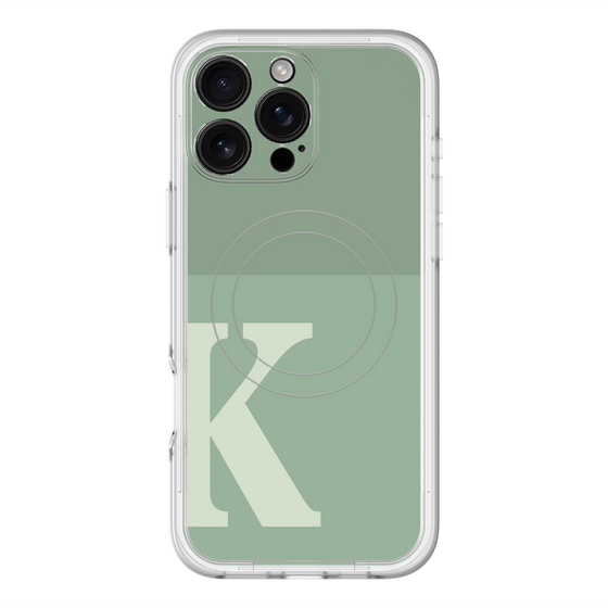 スリムプロテクションプレミアムケース with MagSafe［ オリジナル - initial two tone - K green ］