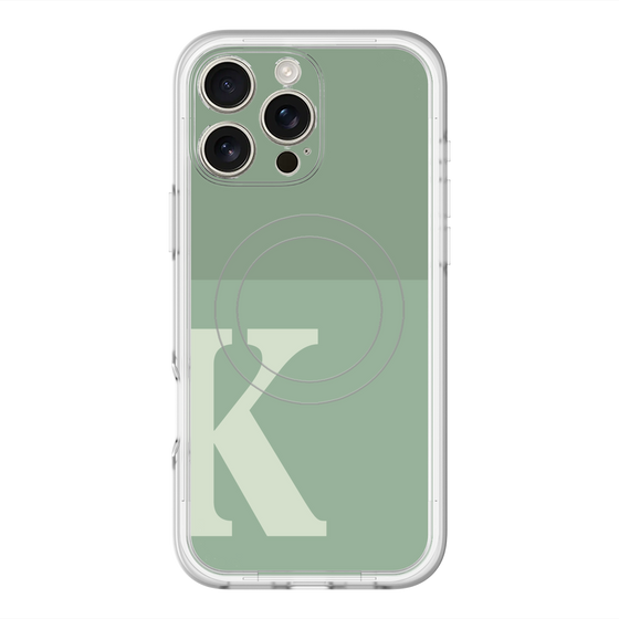 スリムプロテクションプレミアムケース with MagSafe［ オリジナル - initial two tone - K green ］