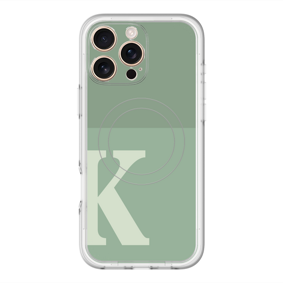 スリムプロテクションプレミアムケース with MagSafe［ オリジナル - initial two tone - K green ］