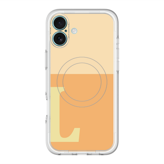 スリムプロテクションプレミアムケース with MagSafe［ オリジナル - initial two tone - L orange ］