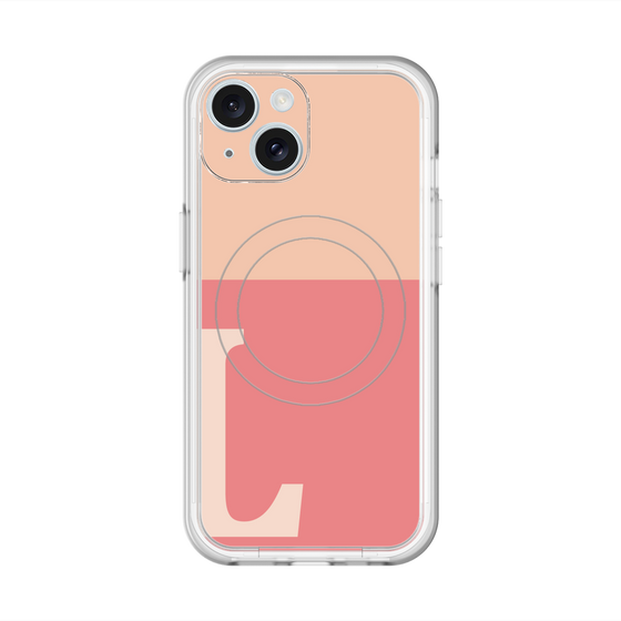 スリムプロテクションプレミアムケース with MagSafe［ オリジナル - initial two tone - L pink ］