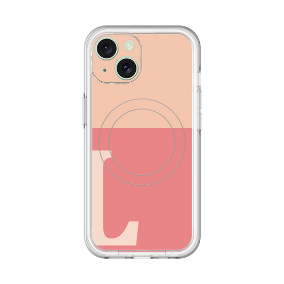 スリムプロテクションプレミアムケース with MagSafe［ オリジナル - initial two tone - L pink ］