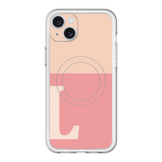 スリムプロテクションプレミアムケース with MagSafe［ オリジナル - initial two tone - L pink ］