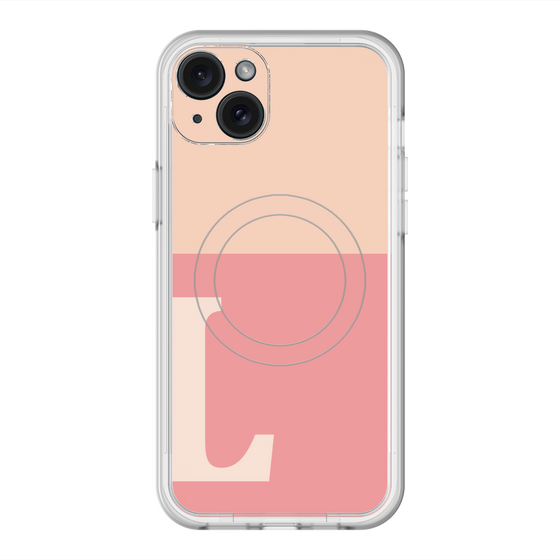 スリムプロテクションプレミアムケース with MagSafe［ オリジナル - initial two tone - L pink ］
