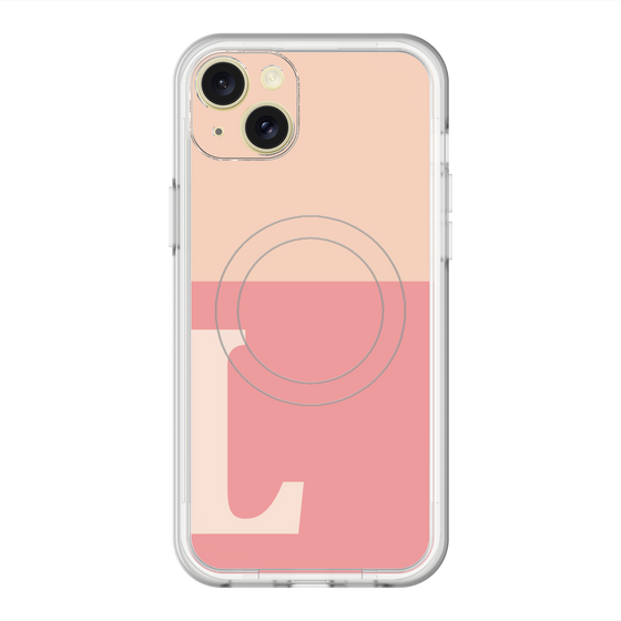 スリムプロテクションプレミアムケース with MagSafe［ オリジナル - initial two tone - L pink ］