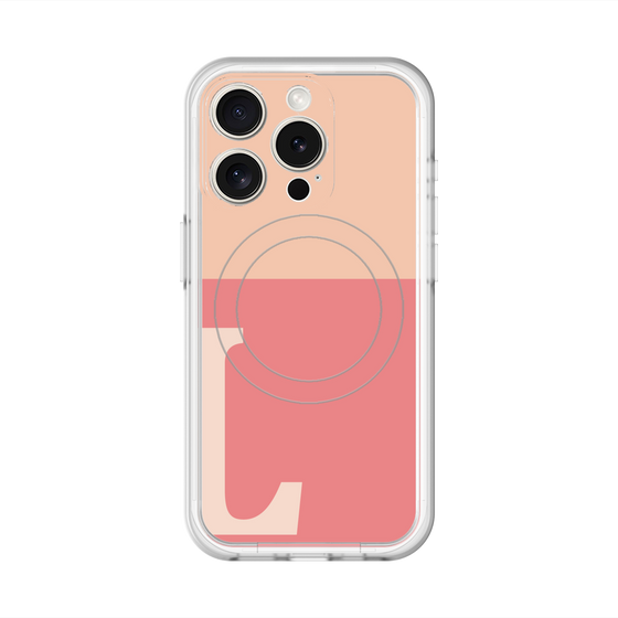 スリムプロテクションプレミアムケース with MagSafe［ オリジナル - initial two tone - L pink ］