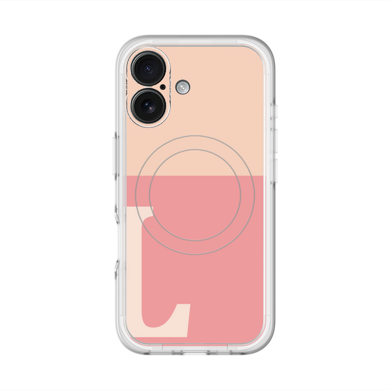 スリムプロテクションプレミアムケース with MagSafe［ オリジナル - initial two tone - L pink ］