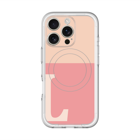 スリムプロテクションプレミアムケース with MagSafe［ オリジナル - initial two tone - L pink ］