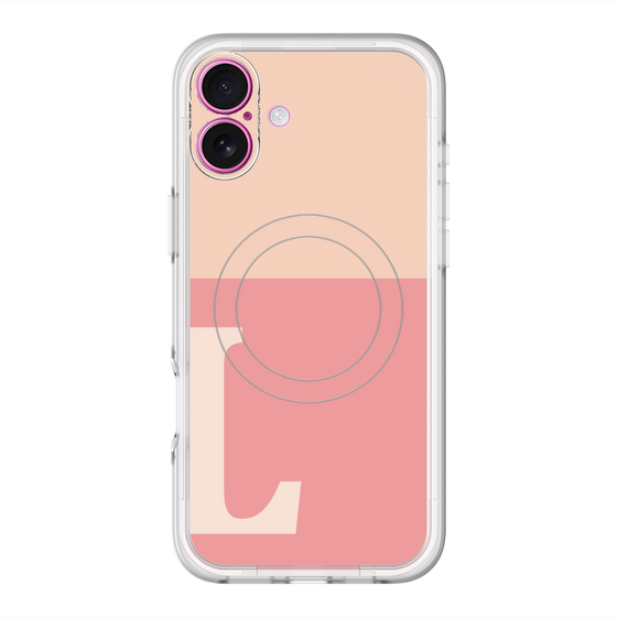 スリムプロテクションプレミアムケース with MagSafe［ オリジナル - initial two tone - L pink ］