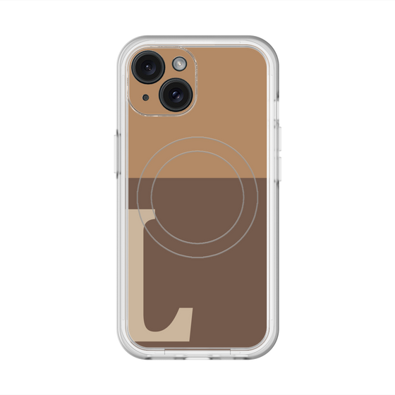 スリムプロテクションプレミアムケース with MagSafe［ オリジナル - initial two tone - L brown ］