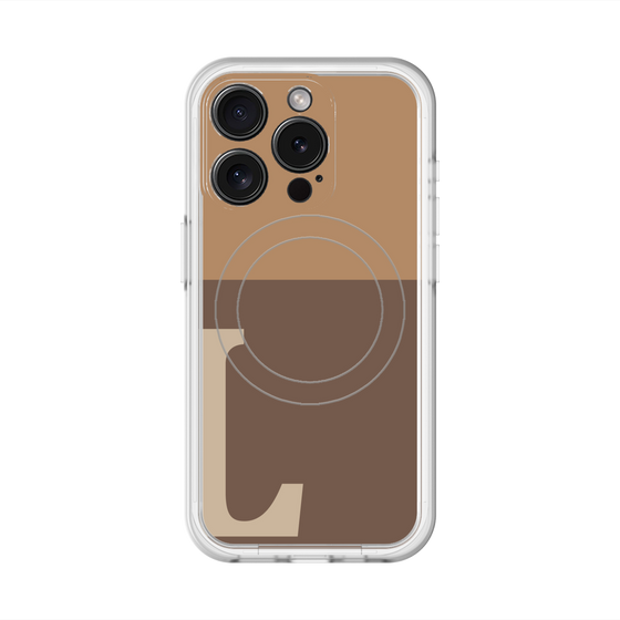 スリムプロテクションプレミアムケース with MagSafe［ オリジナル - initial two tone - L brown ］