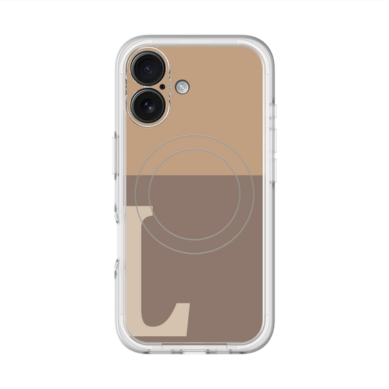 スリムプロテクションプレミアムケース with MagSafe［ オリジナル - initial two tone - L brown ］