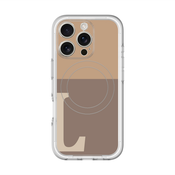 スリムプロテクションプレミアムケース with MagSafe［ オリジナル - initial two tone - L brown ］