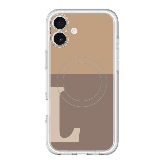スリムプロテクションプレミアムケース with MagSafe［ オリジナル - initial two tone - L brown ］