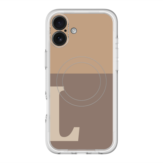 スリムプロテクションプレミアムケース with MagSafe［ オリジナル - initial two tone - L brown ］
