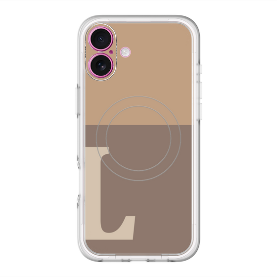スリムプロテクションプレミアムケース with MagSafe［ オリジナル - initial two tone - L brown ］