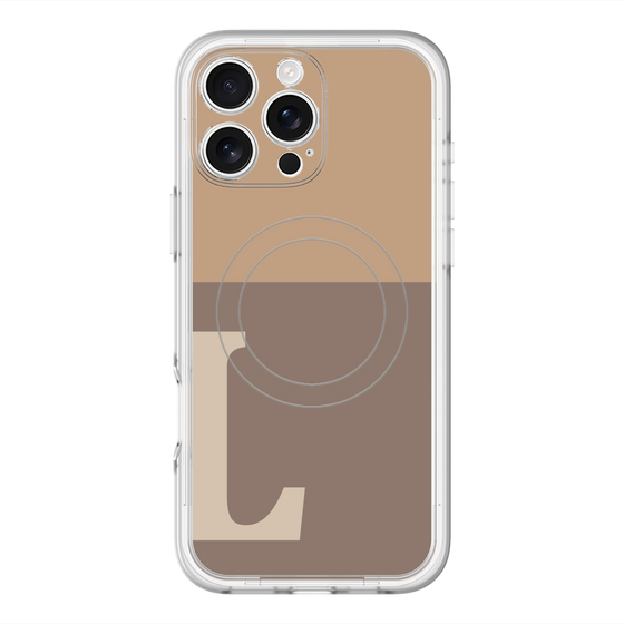 スリムプロテクションプレミアムケース with MagSafe［ オリジナル - initial two tone - L brown ］