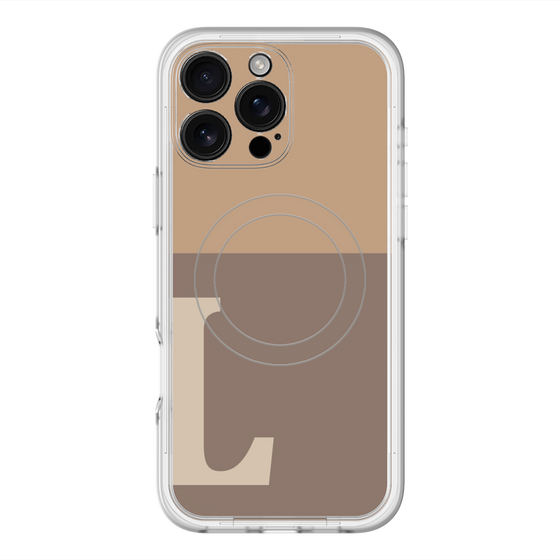スリムプロテクションプレミアムケース with MagSafe［ オリジナル - initial two tone - L brown ］