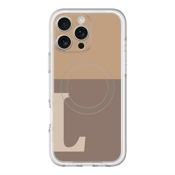 スリムプロテクションプレミアムケース with MagSafe［ オリジナル - initial two tone - L brown ］