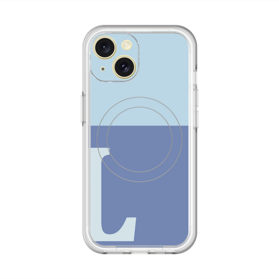 スリムプロテクションプレミアムケース with MagSafe［ オリジナル - initial two tone - L blue ］