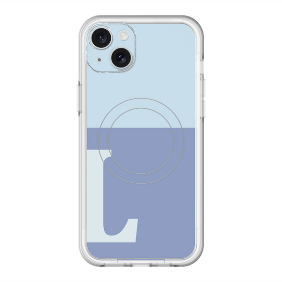 スリムプロテクションプレミアムケース with MagSafe［ オリジナル - initial two tone - L blue ］