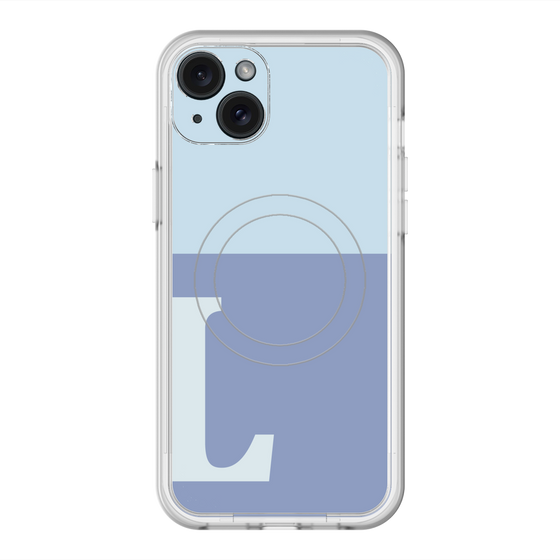 スリムプロテクションプレミアムケース with MagSafe［ オリジナル - initial two tone - L blue ］