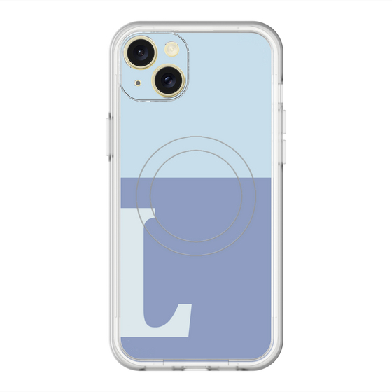 スリムプロテクションプレミアムケース with MagSafe［ オリジナル - initial two tone - L blue ］