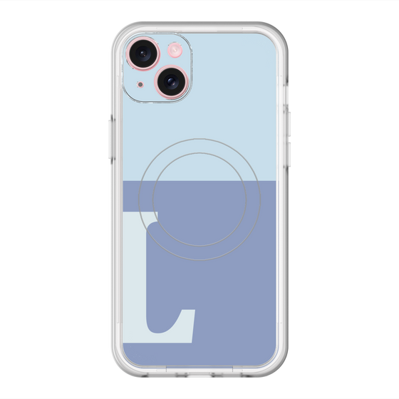 スリムプロテクションプレミアムケース with MagSafe［ オリジナル - initial two tone - L blue ］