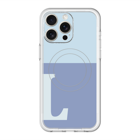 スリムプロテクションプレミアムケース with MagSafe［ オリジナル - initial two tone - L blue ］