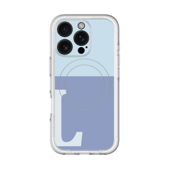 スリムプロテクションプレミアムケース with MagSafe［ オリジナル - initial two tone - L blue ］
