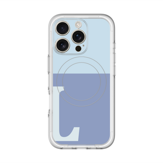 スリムプロテクションプレミアムケース with MagSafe［ オリジナル - initial two tone - L blue ］