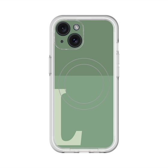 スリムプロテクションプレミアムケース with MagSafe［ オリジナル - initial two tone - L green ］