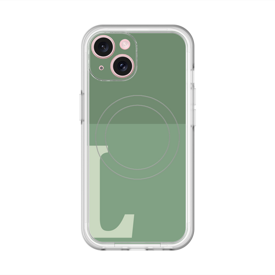 スリムプロテクションプレミアムケース with MagSafe［ オリジナル - initial two tone - L green ］