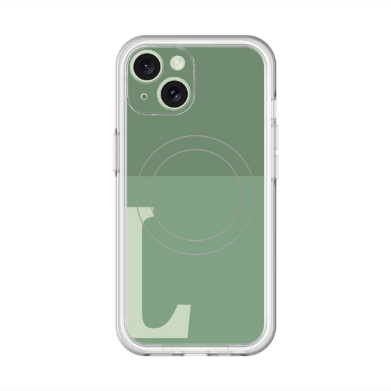 スリムプロテクションプレミアムケース with MagSafe［ オリジナル - initial two tone - L green ］