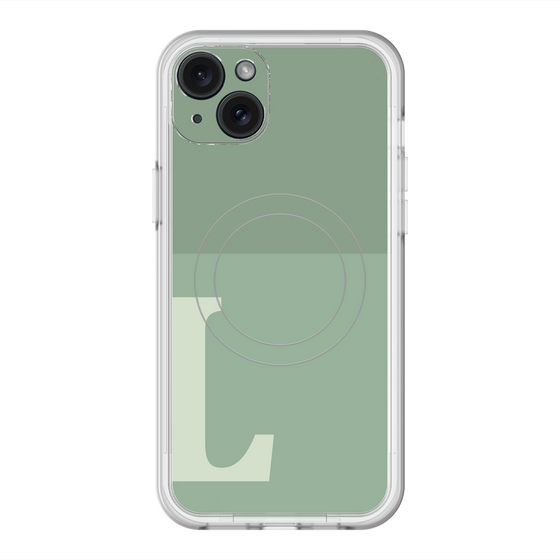 スリムプロテクションプレミアムケース with MagSafe［ オリジナル - initial two tone - L green ］