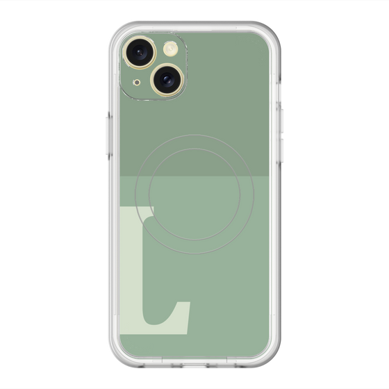 スリムプロテクションプレミアムケース with MagSafe［ オリジナル - initial two tone - L green ］