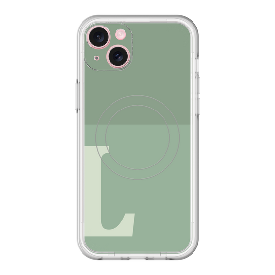 スリムプロテクションプレミアムケース with MagSafe［ オリジナル - initial two tone - L green ］