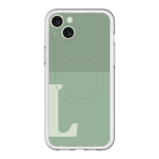 スリムプロテクションプレミアムケース with MagSafe［ オリジナル - initial two tone - L green ］