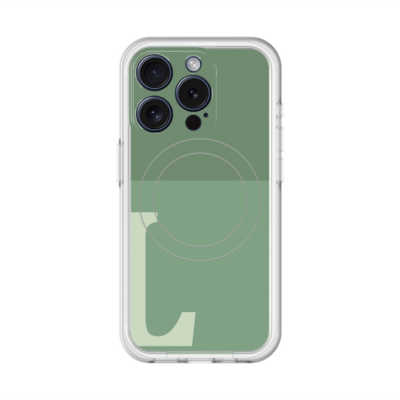 スリムプロテクションプレミアムケース with MagSafe［ オリジナル - initial two tone - L green ］