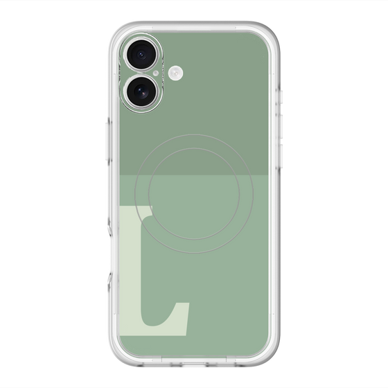 スリムプロテクションプレミアムケース with MagSafe［ オリジナル - initial two tone - L green ］