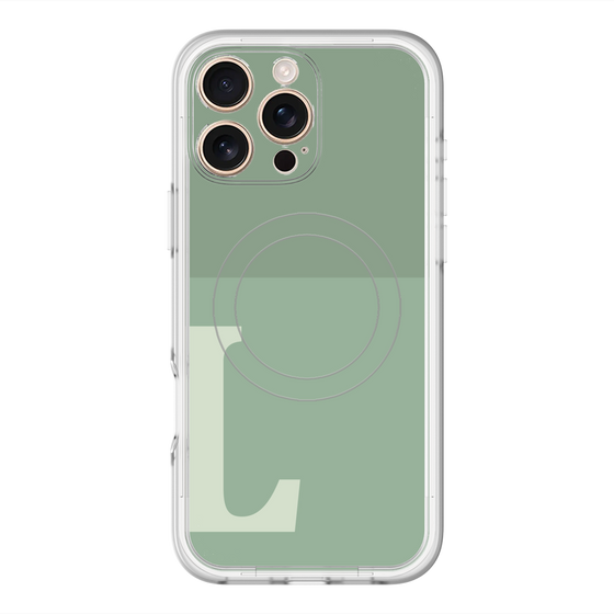スリムプロテクションプレミアムケース with MagSafe［ オリジナル - initial two tone - L green ］