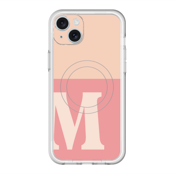 スリムプロテクションプレミアムケース with MagSafe［ オリジナル - initial two tone - M pink ］