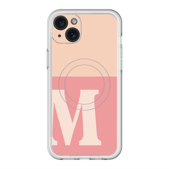 スリムプロテクションプレミアムケース with MagSafe［ オリジナル - initial two tone - M pink ］