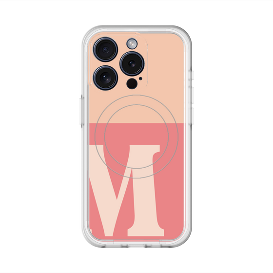 スリムプロテクションプレミアムケース with MagSafe［ オリジナル - initial two tone - M pink ］
