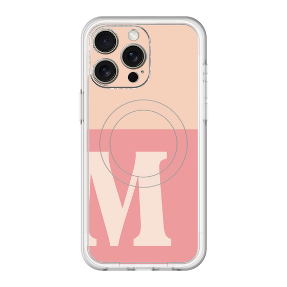 スリムプロテクションプレミアムケース with MagSafe［ オリジナル - initial two tone - M pink ］
