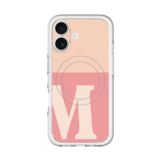 スリムプロテクションプレミアムケース with MagSafe［ オリジナル - initial two tone - M pink ］