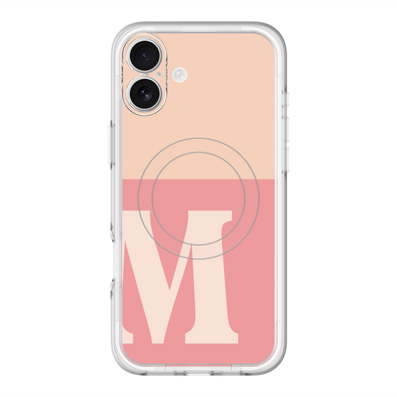 スリムプロテクションプレミアムケース with MagSafe［ オリジナル - initial two tone - M pink ］